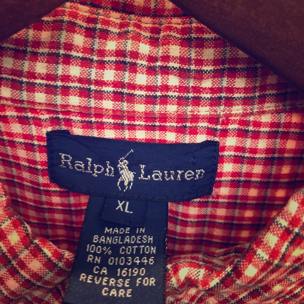 Ralph Lauren XL , 100% cotton.